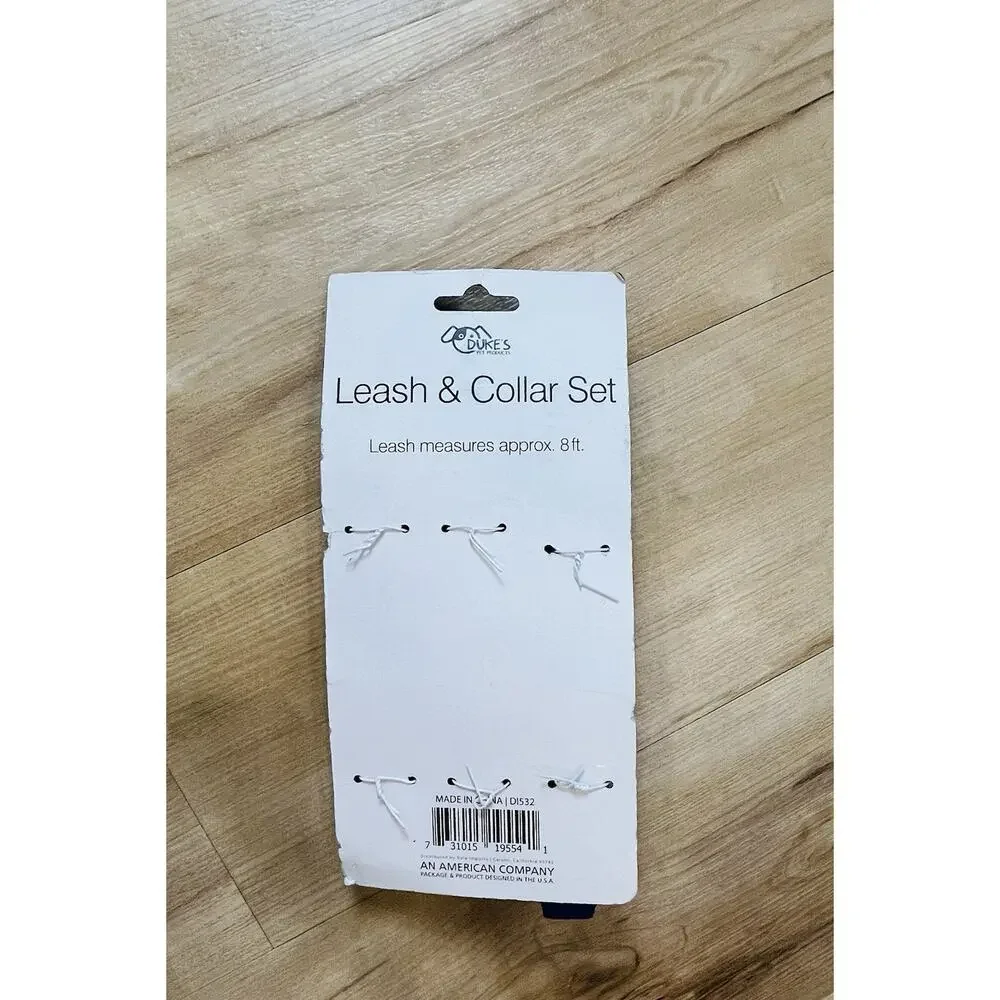 Duke's Leach & Collar Set Dogs Small to Medium Leash 8ft Nylon Secure Pets New